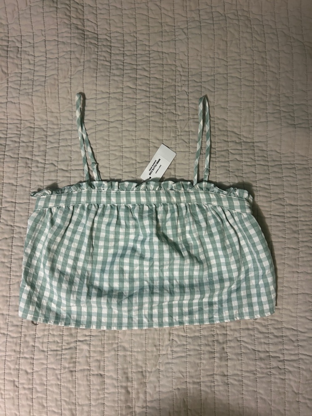 Tilly’s Green and White Gingham Crop Top
